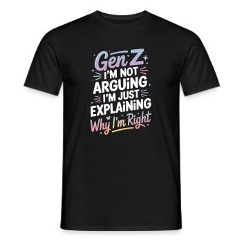 Gen Z Recht: Erklären mit Humor - Männer T-Shirt - Schwarz - Vorne - AI Model Male 178 light (178cm)