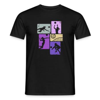 Joueuse de volley-ball de beach-volley féminin - T-shirt homme - noir - Devant - AI Model Male 178 light (178cm)