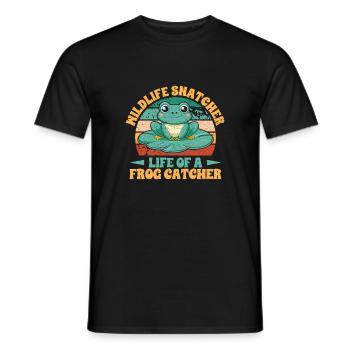 Frog Catcher Mildlife Snatcher Frog - Männer T-Shirt - Schwarz - Vorne - AI Model Male 178 light (178cm)