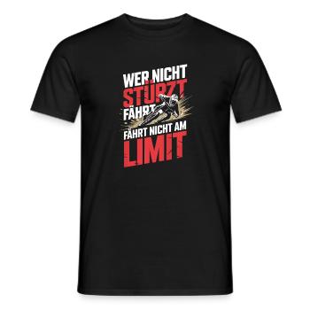  Wer Nicht Stürzt Fährt Fährt Nicht Am Limit - Männer T-Shirt - Schwarz - Vorne - AI Model Male 178 light (178cm)