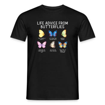 Inspiring Butterfly Monarch Butterfly Garden - Men's T-Shirt - black - Front - AI Model Male 178 light (178cm)