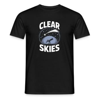 Clear Skies Teleskop Sternengucker - Männer T-Shirt - Schwarz - Vorne - AI Model Male 178 light (178cm)
