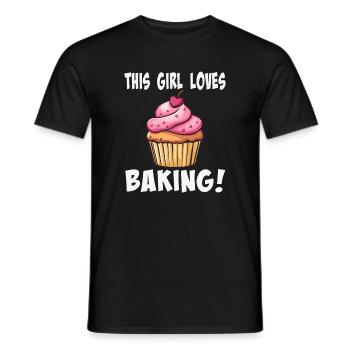Dieses Mädchen liebt Backen Cupcake - Männer T-Shirt - Schwarz - Vorne - AI Model Male 178 light (178cm)