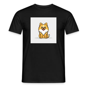 Cuddly Cartoon Dog - Men's T-Shirt - black - Front - AI Model Male 178 light (178cm)