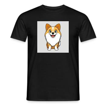 Dessin animé de chien - T-shirt homme - noir - Devant - AI Model Male 178 light (178cm)
