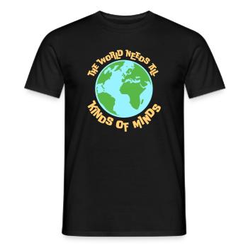 Le monde a besoin de toutes sortes d’esprits inspirants - T-shirt homme - noir - Devant - AI Model Male 178 light (178cm)