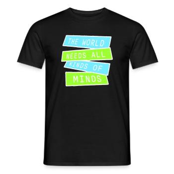 Le monde a besoin de toutes sortes d’esprits inspirants - T-shirt homme - noir - Devant - AI Model Male 178 light (178cm)