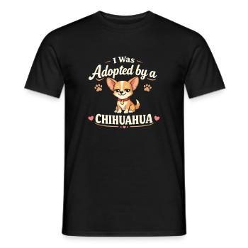 Adopted by Chihuahua | Chihuahua Dog Saying - Men's T-Shirt - black - Front - AI Model Male 178 light (178cm)