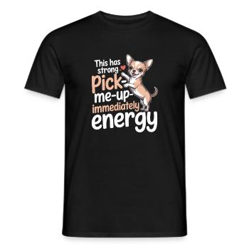 Lift up immediately | Chihuahua Good Mood - Men's T-Shirt - black - Front - AI Model Male 178 light (178cm)