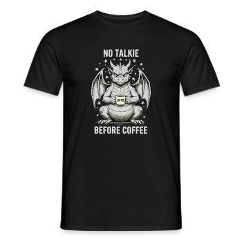 Pas de conversation avant Dragon Amoureux du Café - T-shirt homme - noir - Devant - AI Model Male 178 light (178cm)