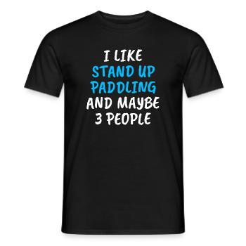 J’aime le paddle debout et peut-être 3 personnes - T-shirt homme - noir - Devant - AI Model Male 178 light (178cm)