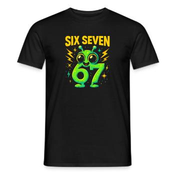 Six Seven 67 Italian Brainrot Alien Humor Funny - Men's T-Shirt - black - Front - AI Model Male 178 light (178cm)