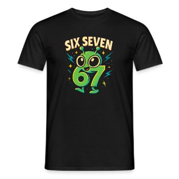 Six Seven 67 Italian Brainrot Alien Humor Funny - Men's T-Shirt - black - Front - AI Model Male 178 light (178cm)