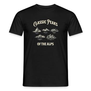 Montagnes anciennes des Sommets des Alpes - T-shirt homme - noir - Devant - AI Model Male 178 light (178cm)