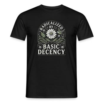 Radicalized by Basic Decency Vintage Floral Design - Men's T-Shirt - black - Front - AI Model Male 178 light (178cm)