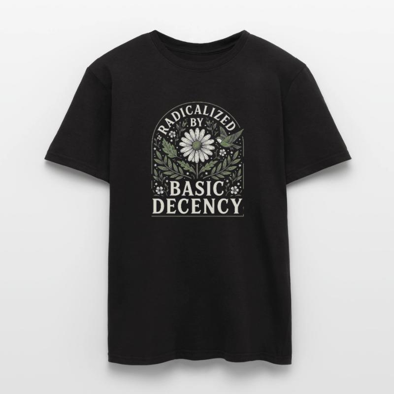 Radicalized by Basic Decency Vintage Blumen Design Männer T-Shirt