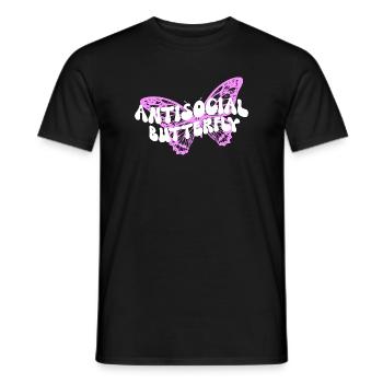Inspiring butterfly fan graphic - Men's T-Shirt - black - Front - AI Model Male 178 light (178cm)