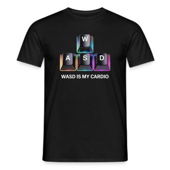 Lustiges Gaming Keyboard WASD mein Cardio Gamer - Männer T-Shirt - Schwarz - Vorne - AI Model Male 178 light (178cm)
