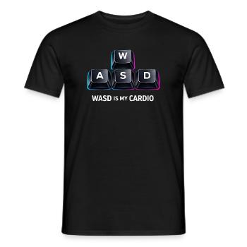 Lustiges Gaming Keyboard WASD mein Cardio Gamer - Männer T-Shirt - Schwarz - Vorne - AI Model Male 178 light (178cm)
