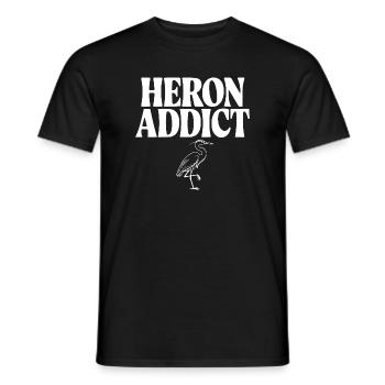 Accro au Héron - T-shirt homme - noir - Devant - AI Model Male 178 light (178cm)