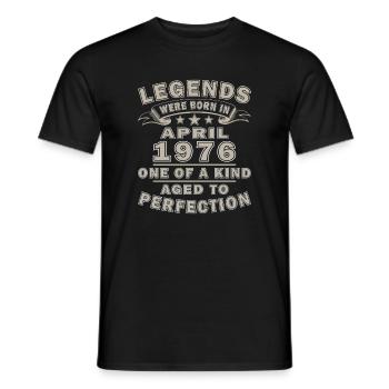 Birthday present April 1976 - Men's T-Shirt - black - Front - AI Model Male 178 light (178cm)