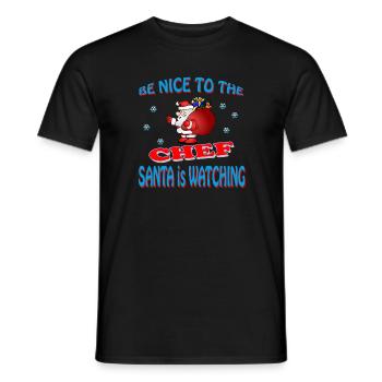 SANTA CHEF - Männer T-Shirt - Schwarz - Vorne - AI Model Male 178 light (178cm)