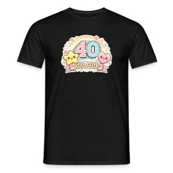 40 Still Cute – Kawaii Jubel - Männer T-Shirt - Schwarz - Vorne - AI Model Male 178 light (178cm)