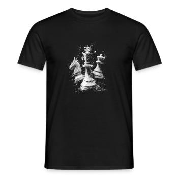 Pièces d’échecs Conception d’explosions Plateau dynamique - T-shirt homme - noir - Devant - AI Model Male 178 light (178cm)