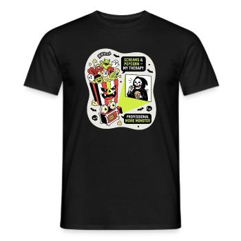 Popcorn Monster Therapy - Men's T-Shirt - black - Front - AI Model Male 178 light (178cm)