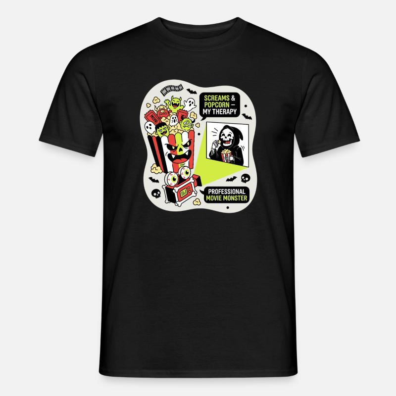 Popcorn Monster Therapy - Men's T-Shirt - black