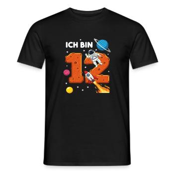 Ich bin 12 Astronaut Weltraum Geburtstag - Männer T-Shirt - Schwarz - Vorne - AI Model Male 178 light (178cm)