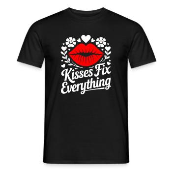 Küsse heilen alles - Männer T-Shirt - Schwarz - Vorne - AI Model Male 178 light (178cm)