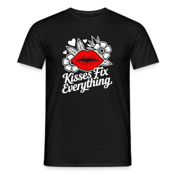 Küsse heilen alles - Männer T-Shirt - Schwarz - Vorne - AI Model Male 178 light (178cm)