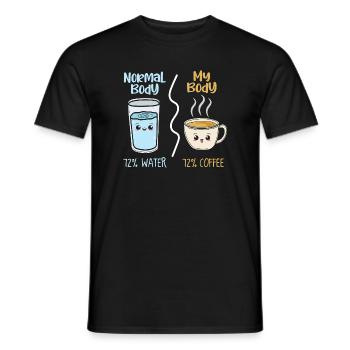Coffee vs water 72% - Men's T-Shirt - black - Front - AI Model Male 178 light (178cm)