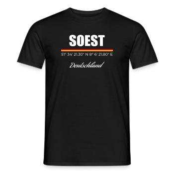 Soest - Männer T-Shirt - Schwarz - Vorne - AI Model Male 178 light (178cm)