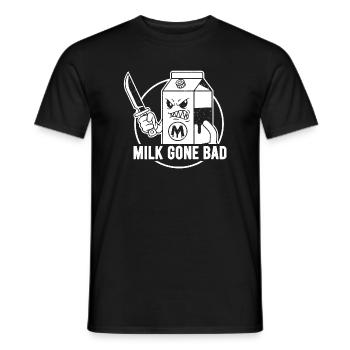 Milch geht böse: bedrohliche Kartonfigur - Männer T-Shirt - Schwarz - Vorne - AI Model Male 178 light (178cm)