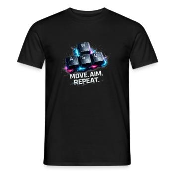 Lustiges Gaming Keyboard WASD mein Cardio Gamer - Männer T-Shirt - Schwarz - Vorne - AI Model Male 178 light (178cm)