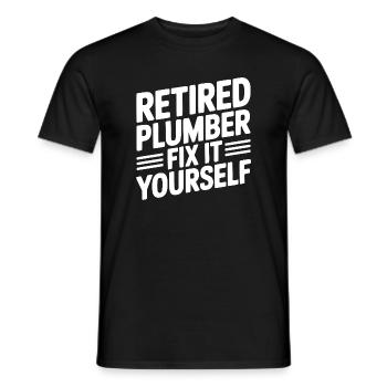 Plombier à la retraite Réparez ça vous-même - T-shirt homme - noir - Devant - AI Model Male 178 light (178cm)