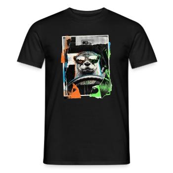funny otter - Men's T-Shirt - black - Front - AI Model Male 178 light (178cm)