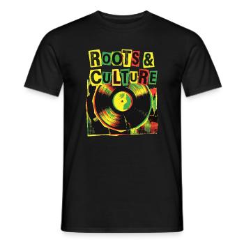 Roots And Culture Reggae - Männer T-Shirt - Schwarz - Vorne - AI Model Male 178 light (178cm)