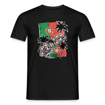 Portugal Flagge Palmen - Männer T-Shirt - Schwarz - Vorne - AI Model Male 178 light (178cm)