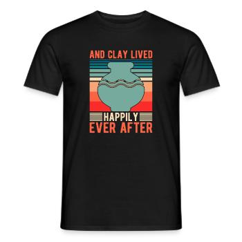 Artist Painter Graphic And Clay Lived Happily Ever - Men's T-Shirt - black - Front - AI Model Male 178 light (178cm)