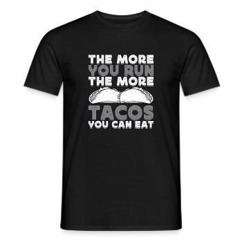 Marathonien Plus Tu Cours Plus Que Tacos Mange T - T-shirt homme - noir - Devant - AI Model Male 178 light (178cm)