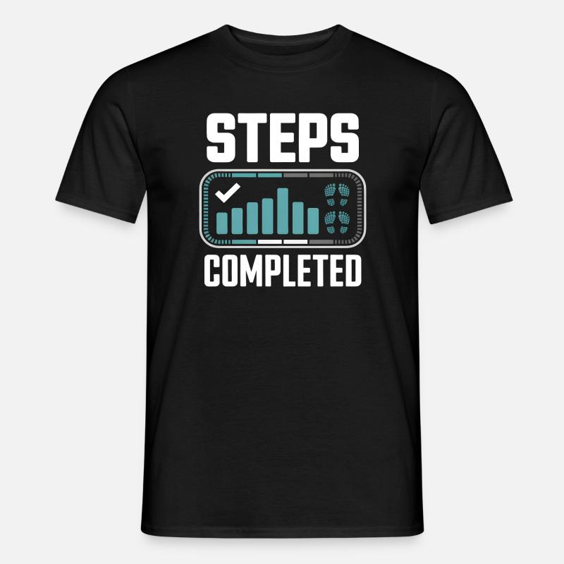 Steps Completed 10000 Schritte - Männer T-Shirt - Schwarz