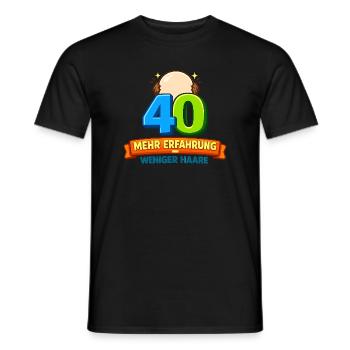 40 More experience Less hair - Men's T-Shirt - black - Front - AI Model Male 178 light (178cm)