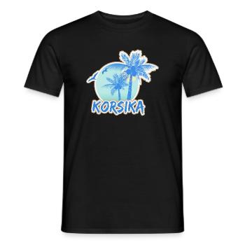 Plage de Corse - T-shirt homme - noir - Devant - AI Model Male 178 light (178cm)