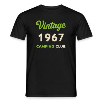 Vintage 1967 – Camping Club Retro Birth Year - Men's T-Shirt - black - Front - AI Model Male 178 light (178cm)