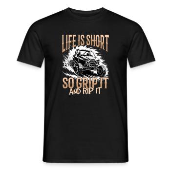 UTV Off Road Boy Men 4 Wheeler Side by side - Men's T-Shirt - black - Front - AI Model Male 178 light (178cm)