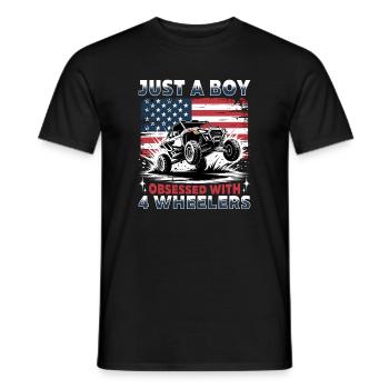 UTV Tout-Terrain Boy Men 4 Wheels Side by Side - T-shirt homme - noir - Devant - AI Model Male 178 light (178cm)