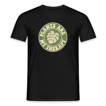 Votre ancre dans la vie quotidienne – la thérapie par les plantes - T-shirt homme - noir - Devant - AI Model Male 178 light (178cm)
